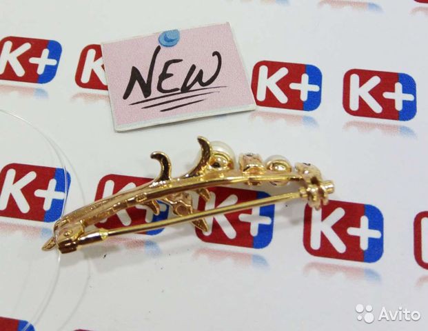 Золотая брошь 585 пробы