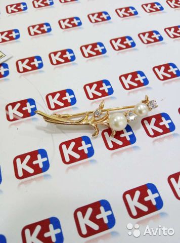 Золотая брошь 585 пробы